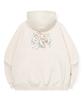 Bunny Flower Embroidered Hoodie Cream