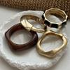 Vintage Irregular Chunky Bangles Zinc Zinc Alloy Retro Hand Ring Temperament Acrylic Bangle Women Girls