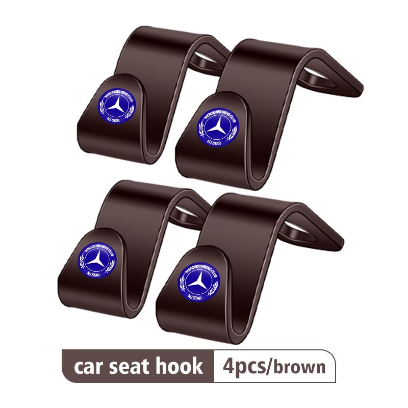 WLG4 4pcs Car Rear Seat Hook Storage Hanger Organizer Accessories For Mercedes Benz W202 W212 W126 W140 W168 W177 CLS GLE GLC GLS CLA
