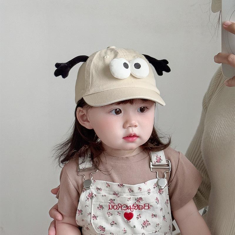 Cute Antler Funny Baby Sun Hat Spring Autumn Thin Unisex Kids UV Protection Baseball Cap for Boys and Girls