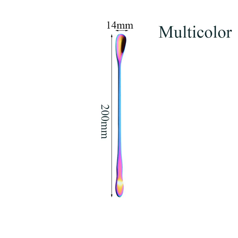 Home & Living Long Handle Rainbow Dinnerware Stir Spoon Dessert Scoop Stainless Steel Tableware