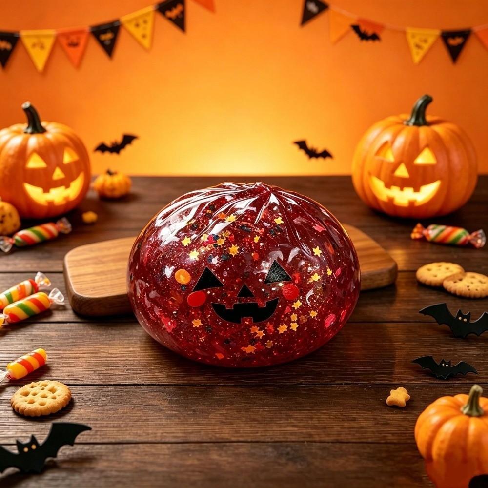 Transparent Glitter Halloween Dumplings Blind Box Squeeze Toy  For Party Decor