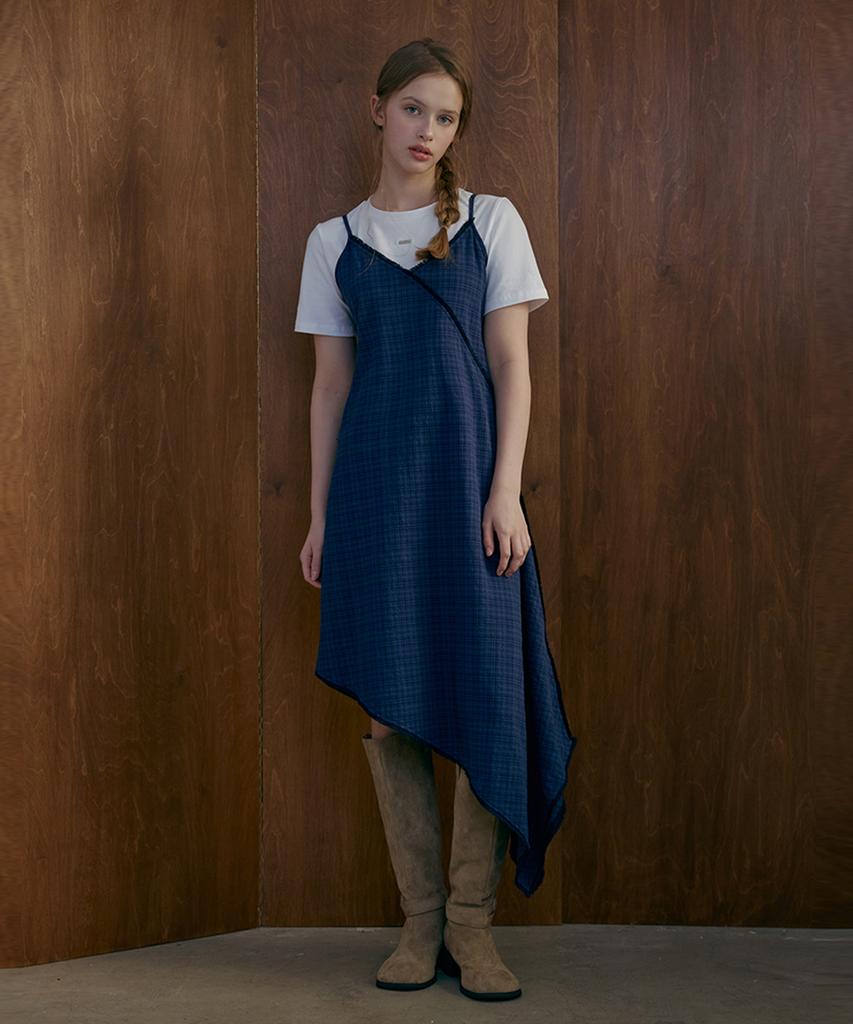 ODER Diagonal Check Dress - Blue Check