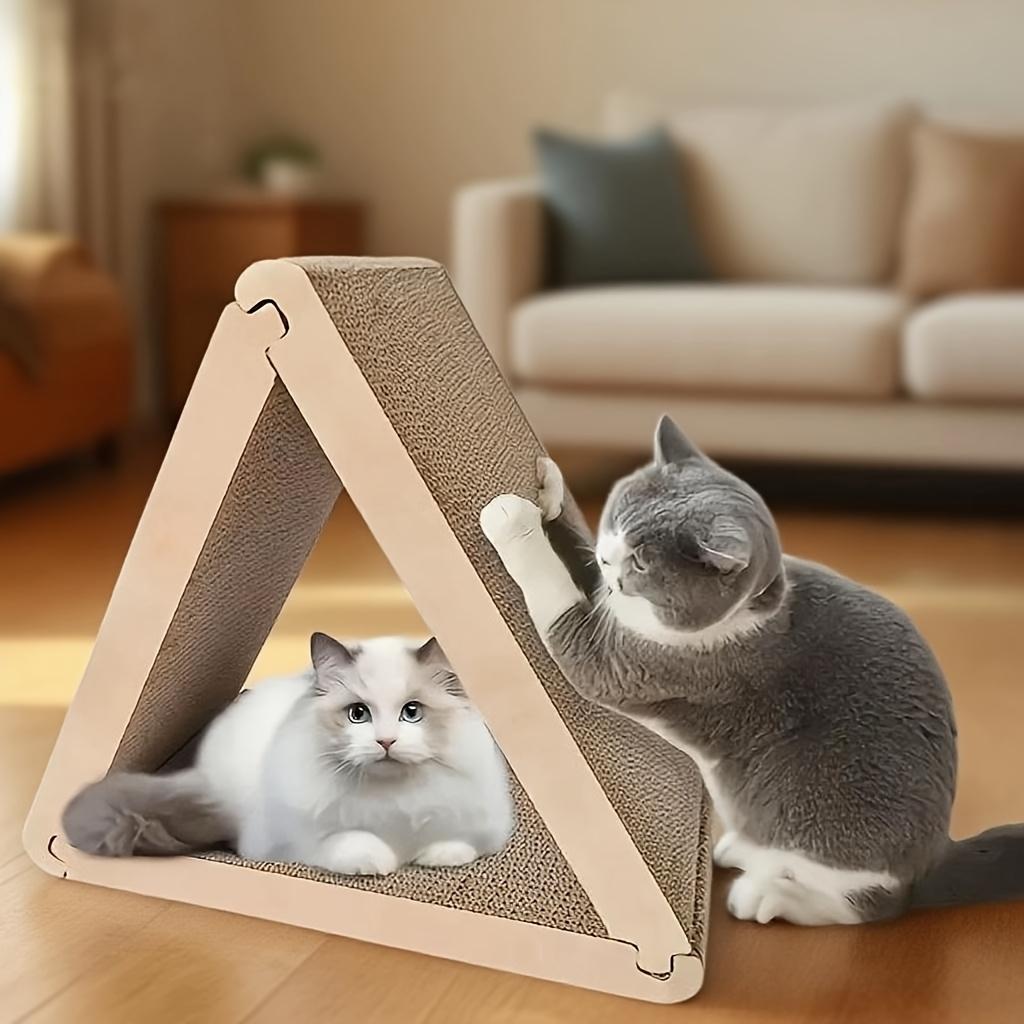 Katt Sammenleggbart Klorebrett - Trekantet Design med 6 Lekeoverflater, Holdbar Trekantform for Leking og Kloring, Interaktiv Moro