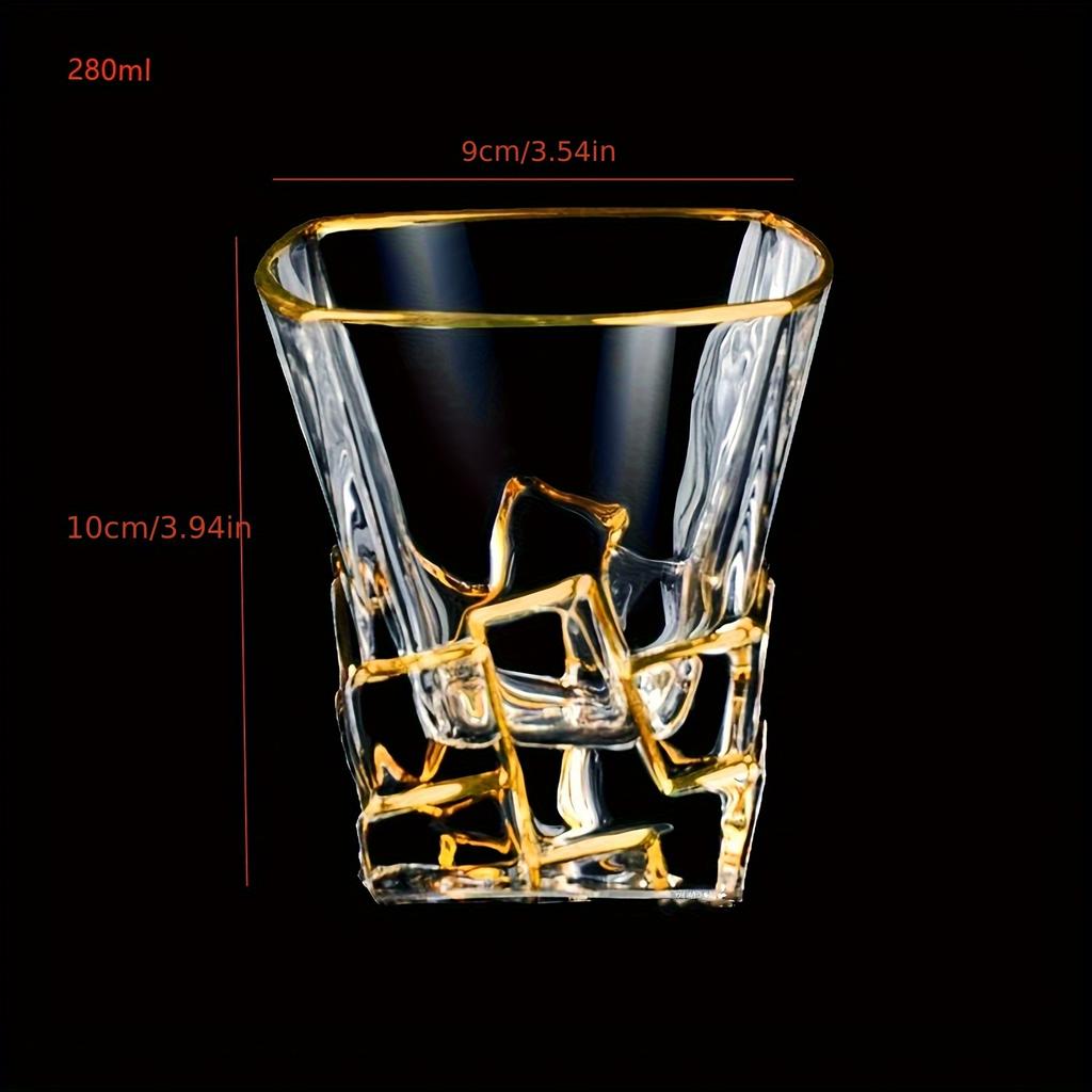 1ks sklenice na whisky Sklenice na víno Golden Line Sklenice na whisky Zlatý malovaný křišťál Barware Multifunkční pivní koktejlový pohár Dárková párty ke Dni matek