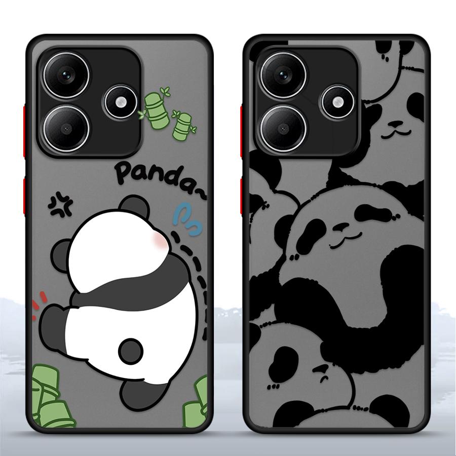 Case for Xiaomi Redmi Note 14 14C 12 9S A4 13C 13 Pro Plus 11 10 Funda Back Phone Cover Cute Panda Funny