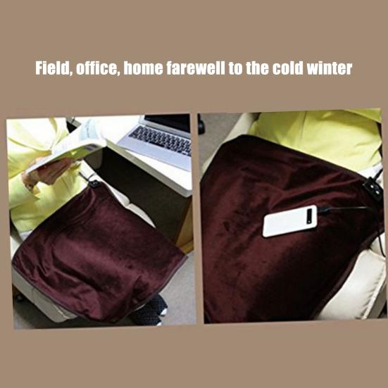 Winter Electric Blanket 3 Level Temperature Adjustment USB Charging Thick Dual-sided Material Time Setting Camping Travel Office Home Heating Blanket