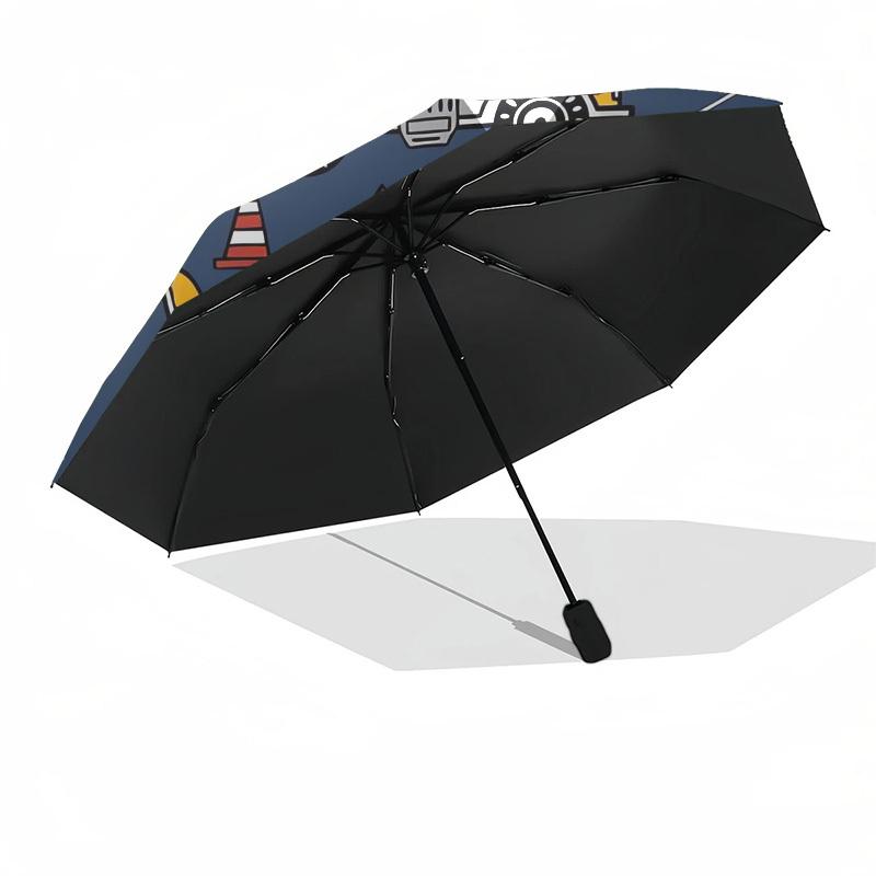 1pc Construction Vehicles Pattern Umbrella with Plastic Handle,Suitable for All Seasons Home Travel Outdoor UmbrellaDD384