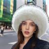 Autumn Winter Thick Warm Women's Fashion Fur Cap Simple Fur Hat Brimless Plush Fluffy Skiing Riding Fisherman's Imitation Mink Fur Ladies Mongolia Cap