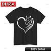 T-shirt Cheval Visage de Cheval avec Cœur Amateurs d'Équitation Femme Unisexe T-shirts Urbain Minimaliste Unisexes Vêtements Décontractés Esthétique
