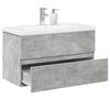 2 Piece Bathroom Furniture Set Concrete Grey Particleboard