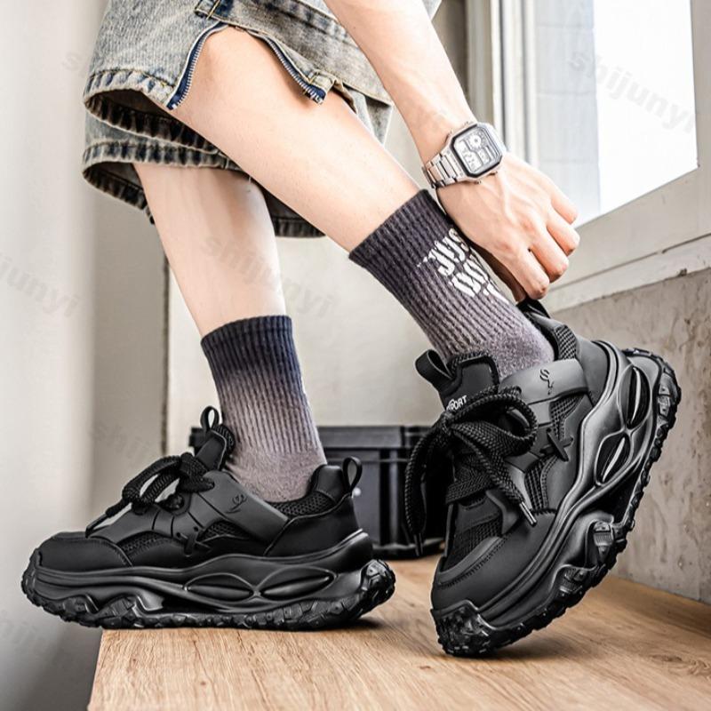 Fashion Trend Low Top Thick Soled Casual Sports Shoes for Men 2025 Autumn New Style Mesh Breathable Comfortable Chunky sneakers
