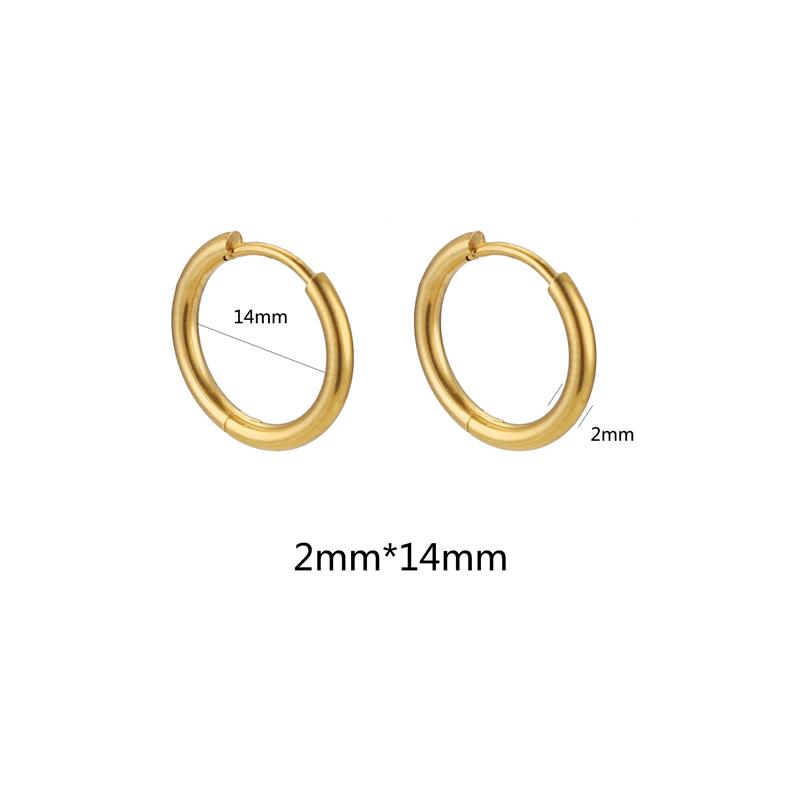 10pcs Stainless Steel Small Hoops Earring Piercing Ear Cartilage 8-20mm Women Men Stainles Steel Round Circle Pendientes