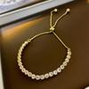 High-End Geometric Crystal Adjustable Light Luxury Bracelet with Drawstring Design