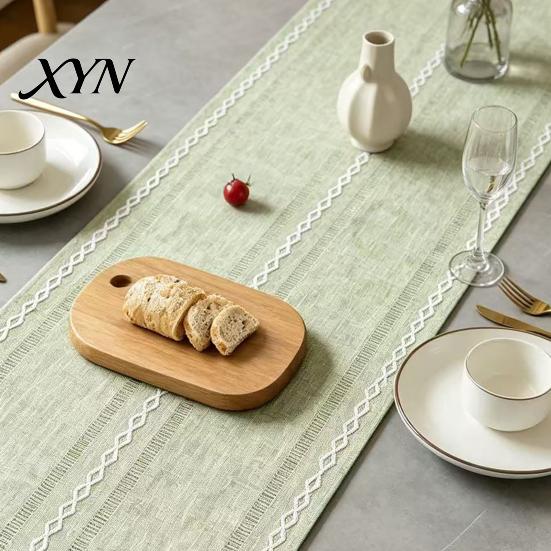 Natural Fabric Table Runner Cotton Linen for Dining Table, Nordic Minimalist Long Desk Tea Kitchen Coffee Rustic Home Decor