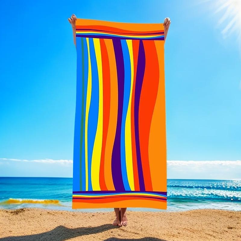 Quick-Dry Microfiber Beach Towel - Thick, Absorbent & Printed for Outdoor Swimming