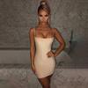 Women's Summer Glitter Strap Sexy Nightclub Bare Backpack Hip Short Dress