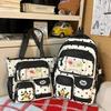 Nylon School Backpack For Girls With Polka Dot Pattern And Padded Shoulder Straps For Campus Use