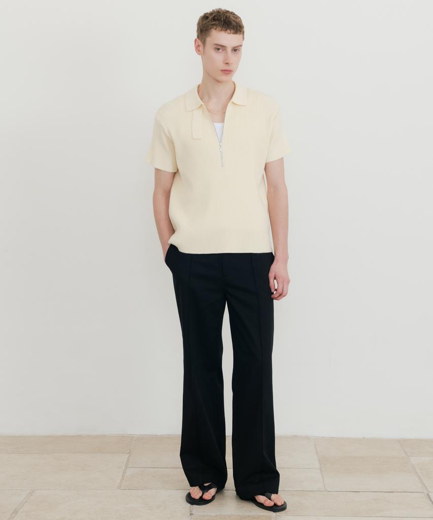 SSIN AND LEE Lounge Half Knit Polo Shirt Cream