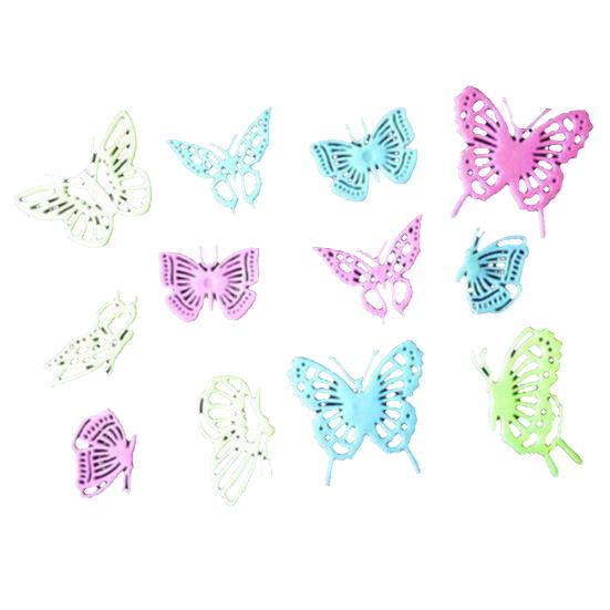 12Pcs Luminous Glow Hollow Out Butterfly Decals Home Decor Wall Stickers