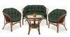 Set de grădină 2x122x40cm + 190x40cm pentru scaun, canapea, balansoar, mobilier din ratan, impermeabil, verde