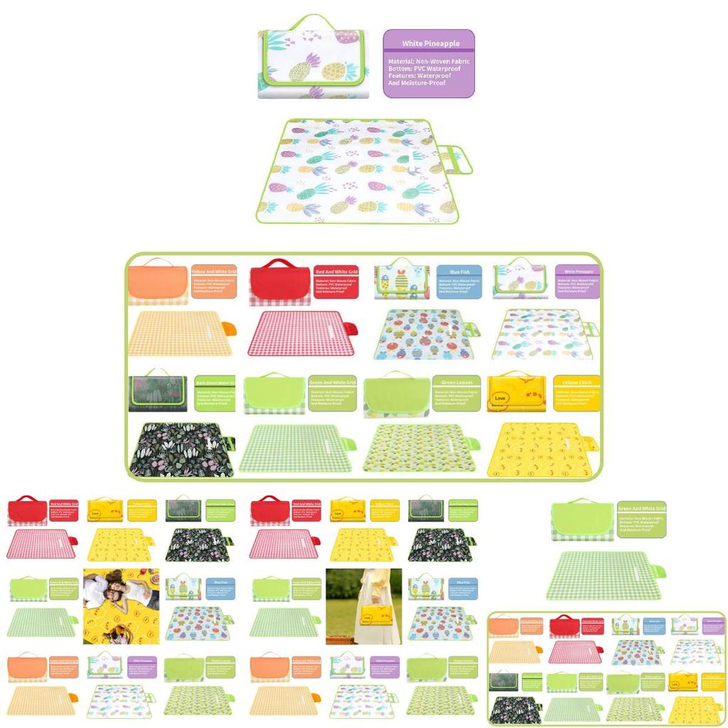 Waterproof Outdoor Picnic Mat Non-woven Fabric Camping Mat With Moisture Resistance Yellow Chick Design