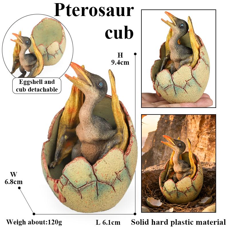 Oenux Classic Dinosaur Cubs T-Rex Saichania Spinosaurus Velociraptor  Pterosaur Cracked Dinosaur Egg Model Collection Kid Toy