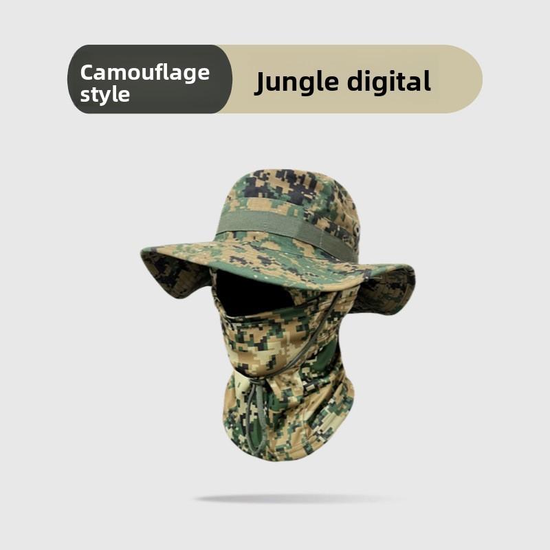 Camouflage Wide Brim Hat With Sun Protection For Outdoor Hiking And Fishing