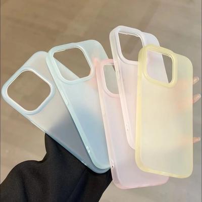 Ice Breath Phantom Frosted Large Hole Applicable IPhone 16PRO Phone Case Apple 14 Simple Couple 15 Protection Case