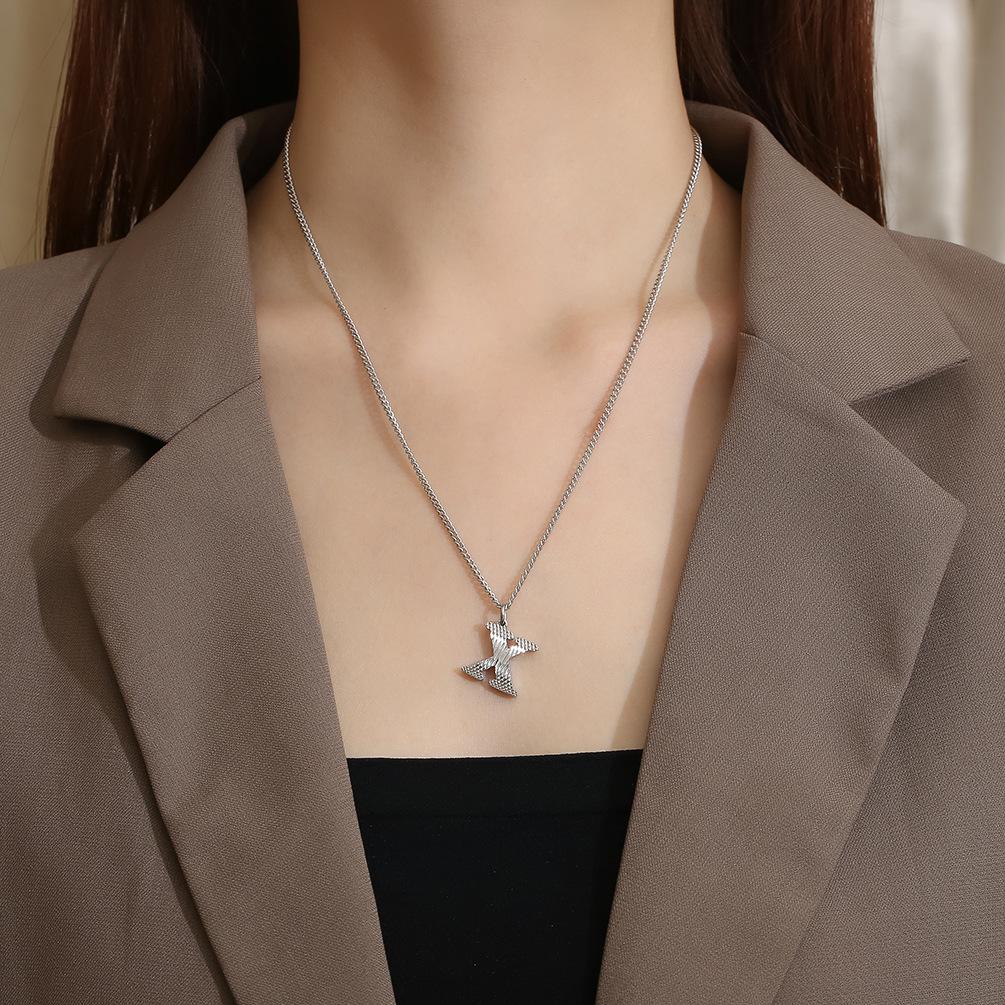 Silver Color Minimalist Initial A-Z Letter Necklace for Women Alphabet Stainless Steel Choker Chains Jewelry Birthday Gift