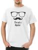 Nie jestem hipsterem Męska koszulka Bart Broda Okulary Okulary Wąsy Indie