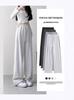 Gray High-Waist American Style Wide-Leg Pants - Spring/Autumn 2025 Collection