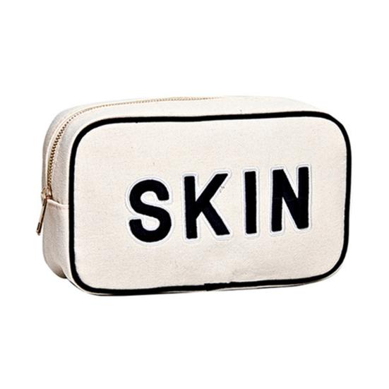 Large Capacity Cosmetic Bag Letter Print Handheld Cleansing Bag Lotion Eye Shadow Brushes Storage Bag Makeup Case