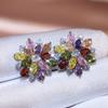 Elegant Women's Earrings For Wedding Party Romantic Pink/Red CZ Piercing Earrings Fashion Modern Design Lady Ear Jewelry