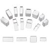 1set 80Pcs 4 Styles Rectangle Aluminum & 20Pcs Square Iron Empty Palette Pans Eyeshadow Blush Lipstick Organizer for Cosmetic Palettes Platinum