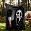1PC Ghostface Scream Outdoor Flannel Throw Blanket - HD Printed Lightweight Soft Warm All-Season Blanket for Sofa, Bed, Travel, Camping 038