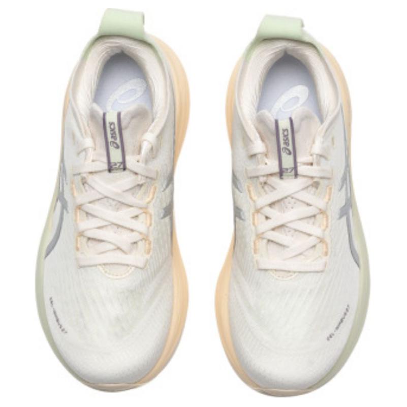 Asics Gel Nimbus 27 Lite Show Krēmkrāsas Sudraba Zaļas Sieviešu Sporta Apavi 1012B874-100