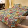 1 Cearșaf de pat mat cu model boem, Cuvertură de pat imprimată pentru dormitor, Lenjerie de pat (Excluzând fetele de pernă)