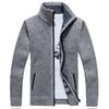 Winter Thick Men's Knitted Sweater Coat Long Sleeve Cardigan Fleece Full Zip Male Causal Plus Size Clothing for Autumn