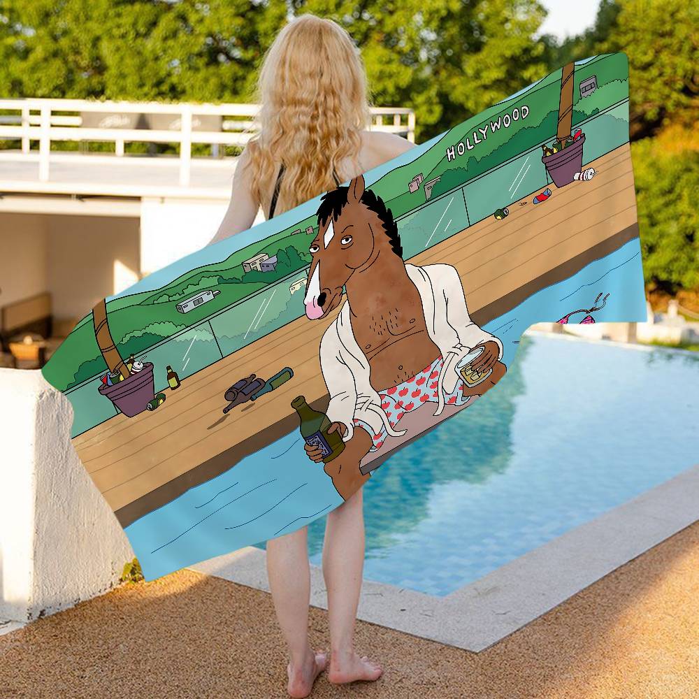Animation B-BoJack H-Horseman Microfiber Beach Towel Absorbent Quick Dry Soft Yoga Swimming Resort Mountain Climbing Towel