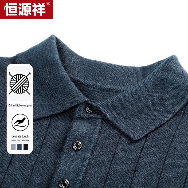 Hengyuanxiang Men's Polo Short Sleeve Knit Sweater