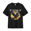 F-Caw-F Crow Bird Ironic Sarcastic Animal Funny T-shirt Men Women Vintage Oversized Clothing T-shirts Fashion O-Neck Cotton Tees