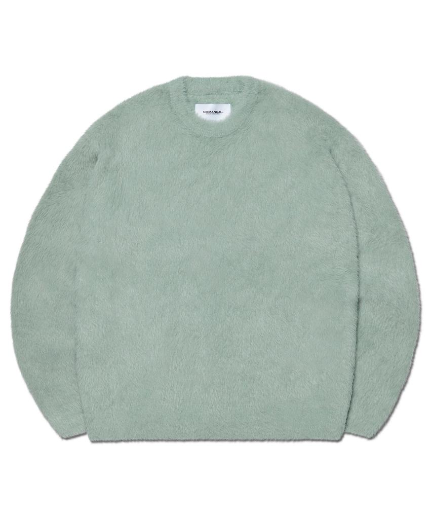 Nomaenyueol Cropped Hairy Knit - Dust Mint