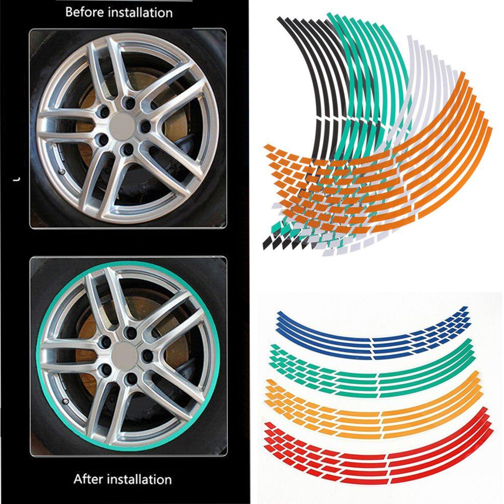 Auto Wheel Decoration Accessories Tire Strips Motorbike  Decals Reflective Rim Tape Wheel Sticker
