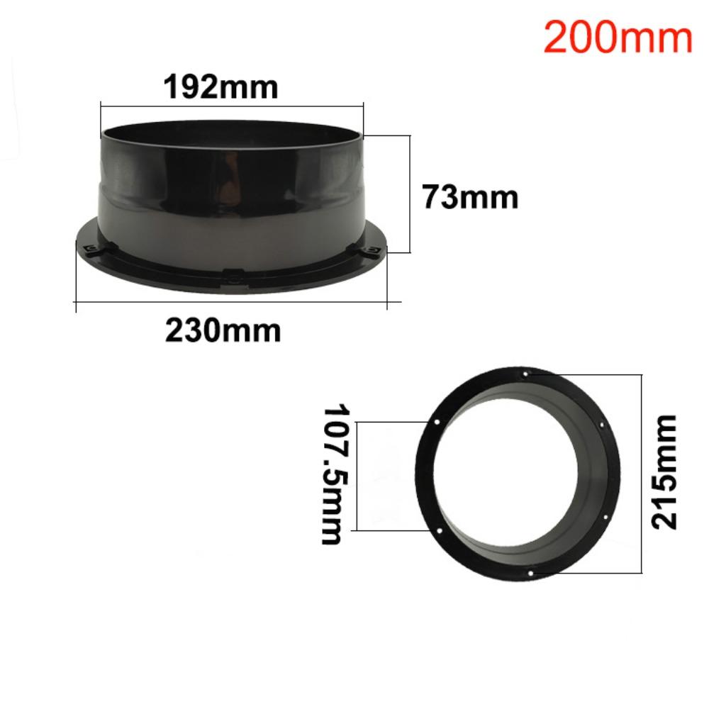 Fan Connection Round Wall Flange Connector Black Plastic Ventilation Pipe Joint Vent Pipe Adapter Ventilation Pipe