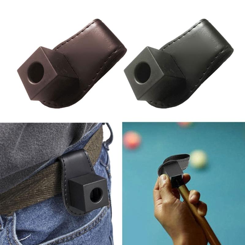 Portable Leather Chalk Bag Chalk Clip Pool Cue Chalk Holder with Magnetic Belt Clip Snooker Tool Accessory Enduring