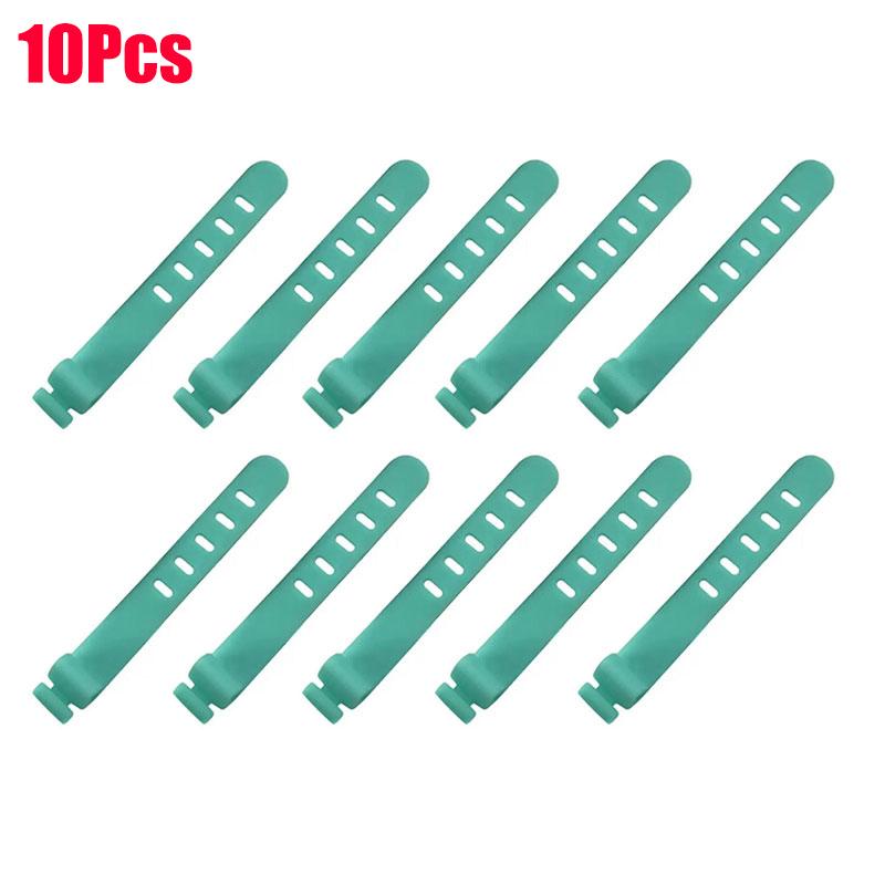 10PCS Cable Ties 5 Holes Cord Organizer Management Silicone Wire Holder Straps Zip Clips Reusable Tie Wraps Keeperwinder Rubber