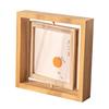 Queen-b Square Wooden Photo Frame, 360° Rotating, Stylish, Art, Tabletop, Natural, Photo Stand, Nordic Interior Decor (Beige, Large)