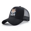 Casquettes de baseball en maille brodées tigre unisexes printemps et été extérieur ajustables décontractées chapeau de soleil