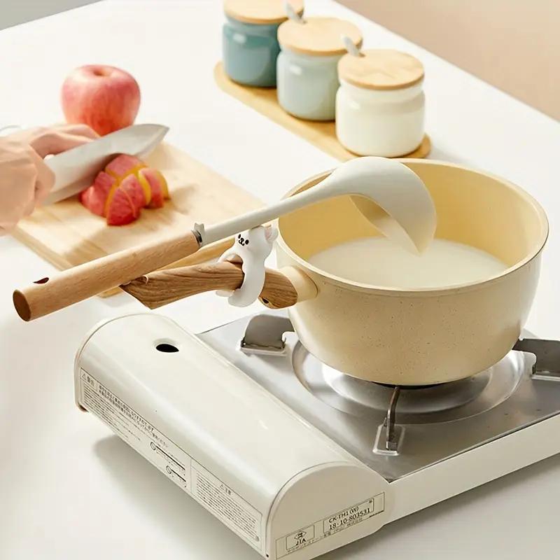 1 BUC Iepure Portabil Silicon Anti-deversare Clip Capac Oală Anti-opărire Suport Lingură Raft de Sprijin Bucătărie Universal Spatulă Suport Clip
